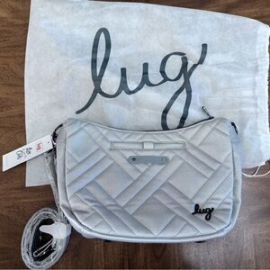 Lug Quilted Crossbody Bag in Silver